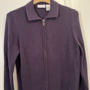 Croft and Barrow Size Medium Purple Zippered Cardigan